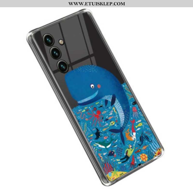 Etui do Samsung Galaxy A14 / A14 5G Przejrzysty Kolorowy Wieloryb